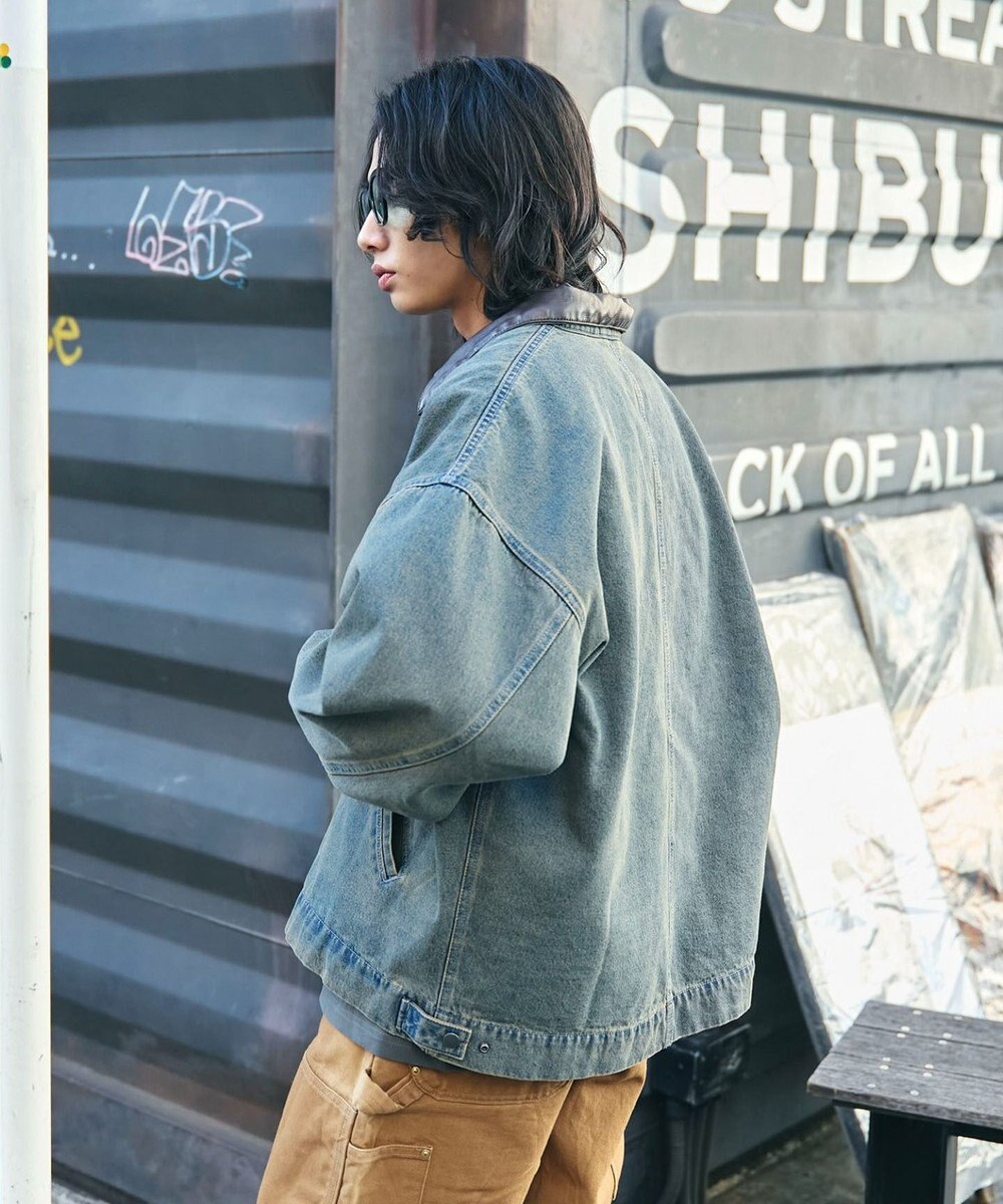 WEGO 【ユニセックス着用ITEM/MLサイズ展開】ワーカーズデニムZIPジャケット 