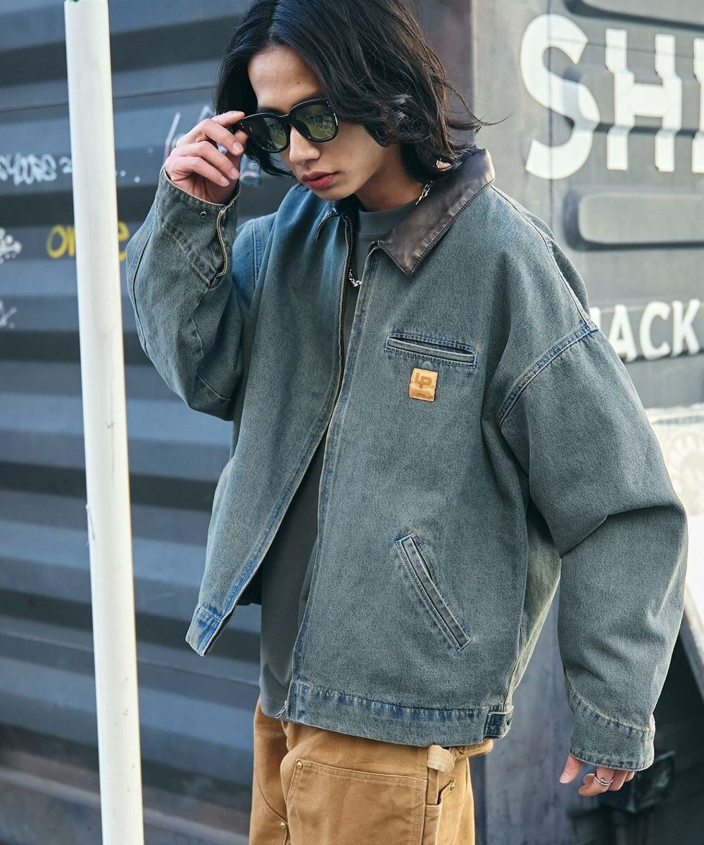 WEGO 【ユニセックス着用ITEM/MLサイズ展開】ワーカーズデニムZIPジャケット 