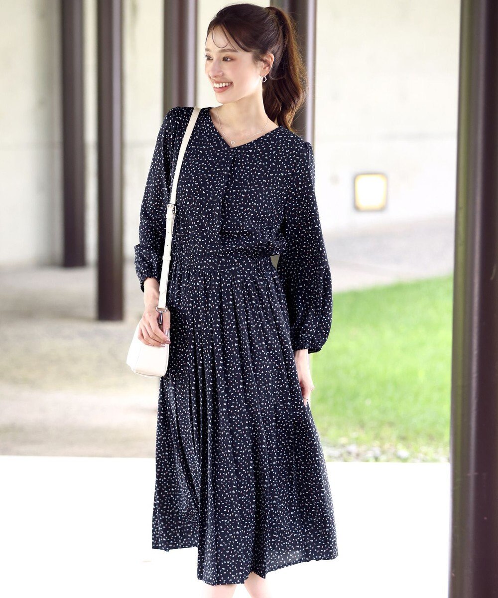 Tiaclasse 【洗える・新色追加】パフスリーブプリーツワンピース 