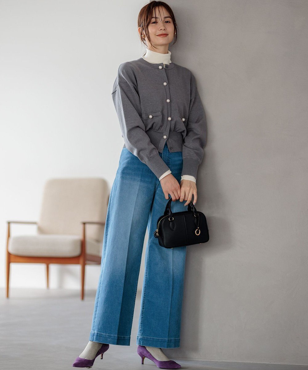 組曲 L 【WEB限定色あり】ELENA パールボタン ニットジャケット 