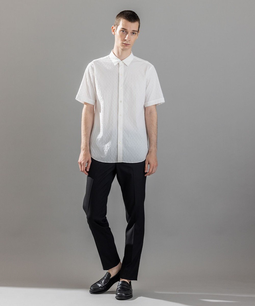 JOSEPH HOMME 新柄【ストレッチ】ハムサジャガードストレッチ　レギュラーカラー半袖シャツ 