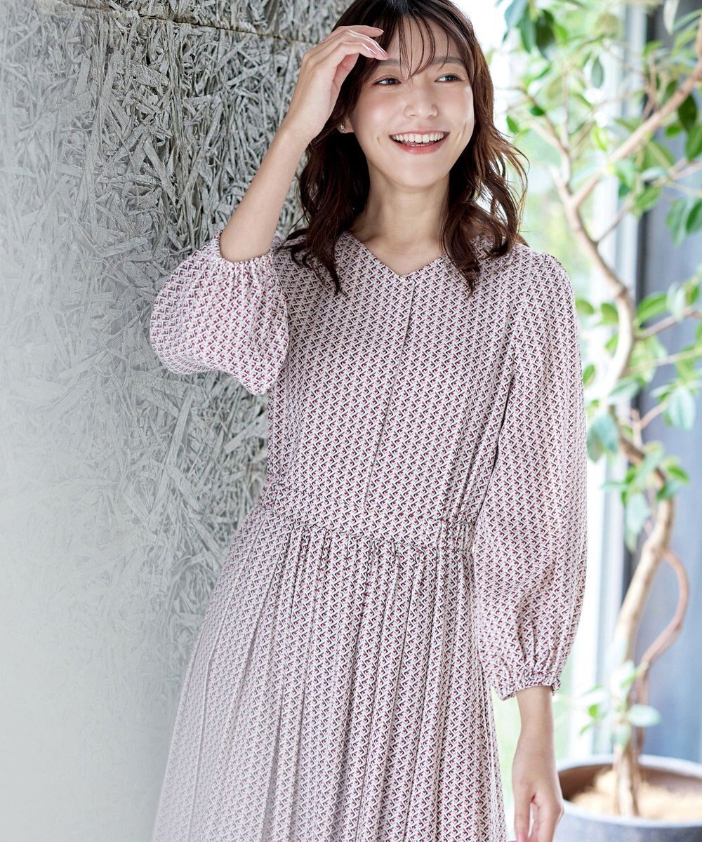 Tiaclasse 【洗える・新色追加】パフスリーブプリーツワンピース 