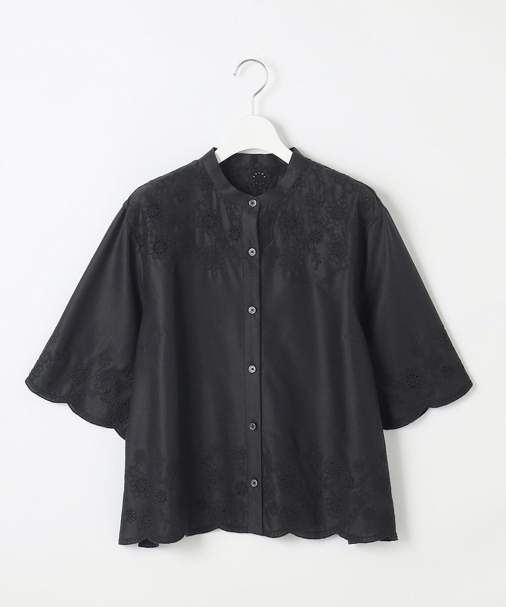 自由区 【カタログ掲載・接触冷感・洗える】エンブロイダリーローンシャツ ブラウス 