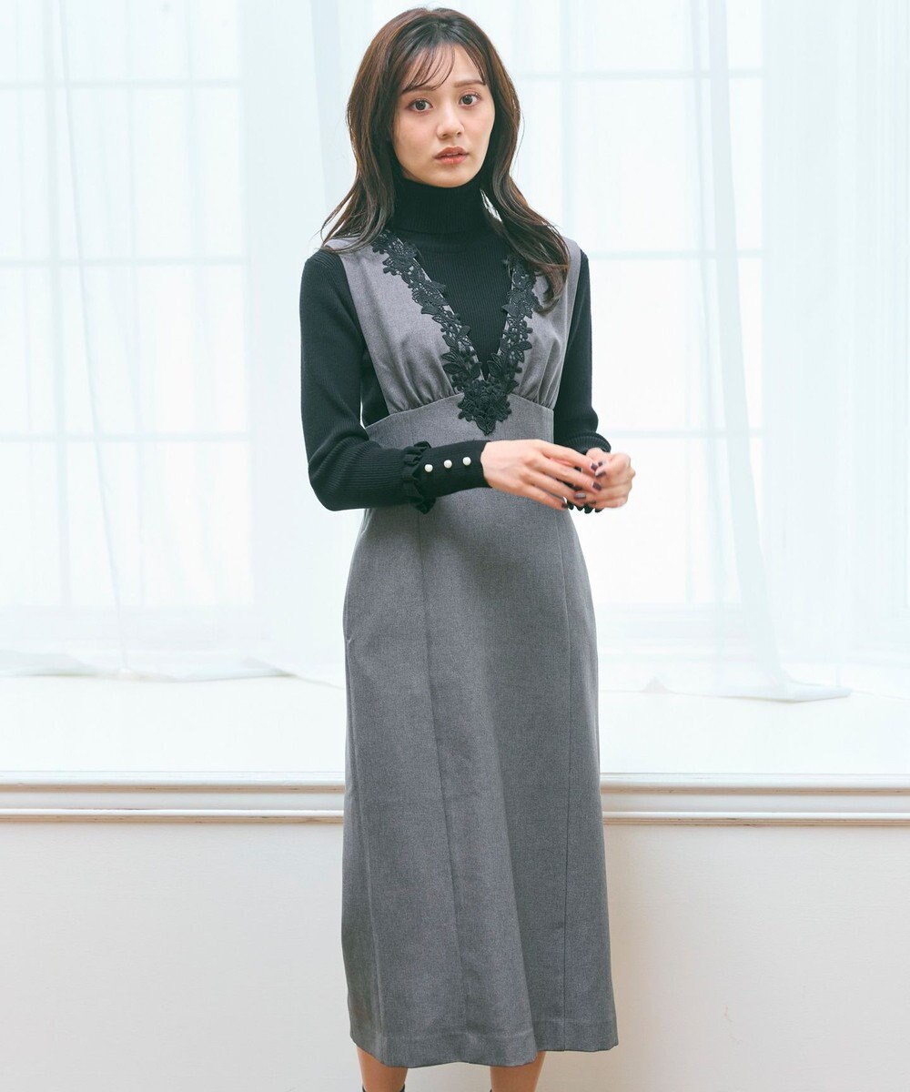 Feroux 美シルエットレース ジャンパースカート 