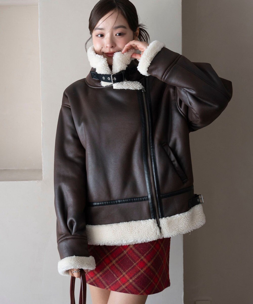 WEGO 【25年秋冬新作】フェイクムートンボアジャケット 