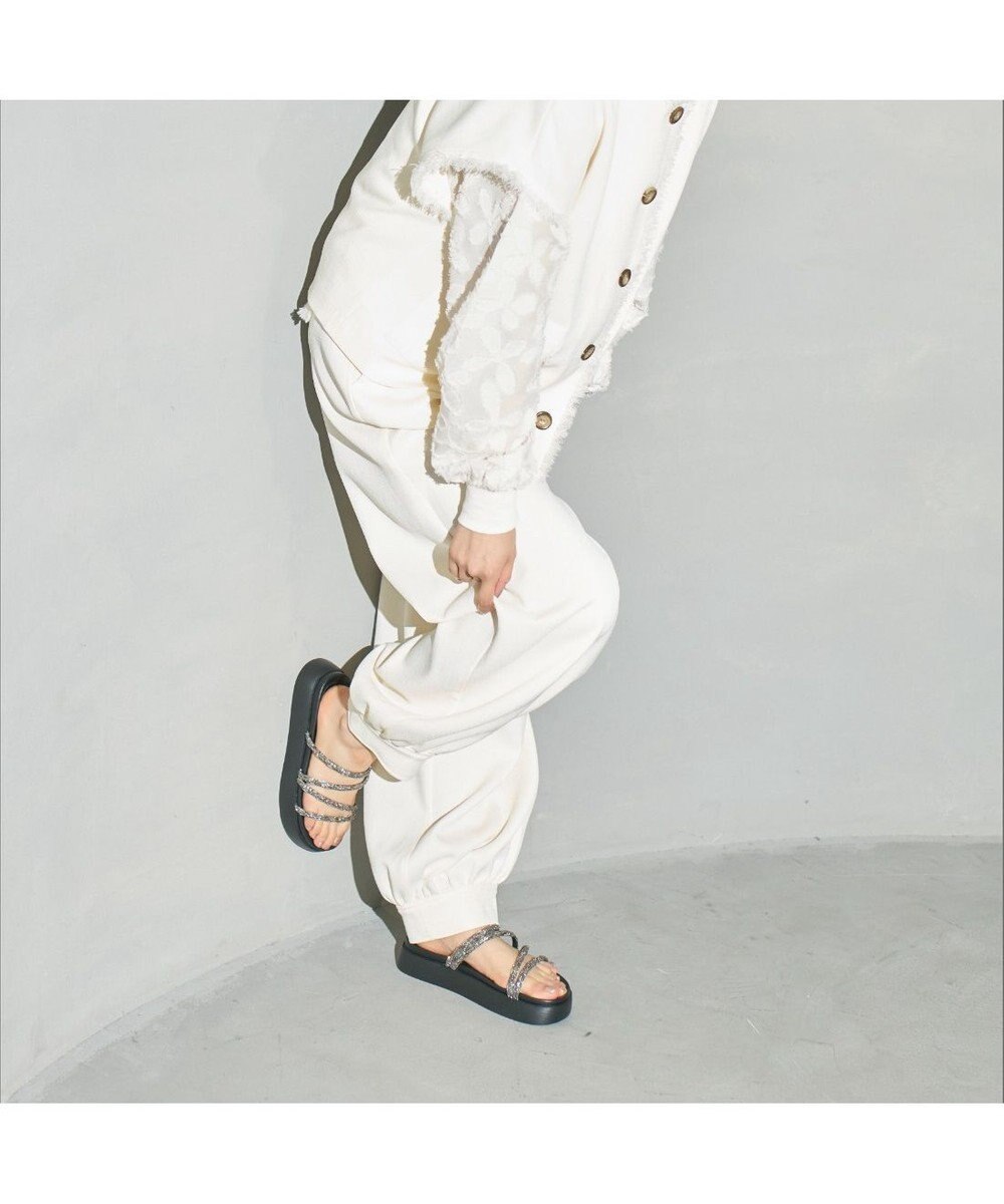 MODE ET JACOMO <carino>厚底ビジューサンダル 