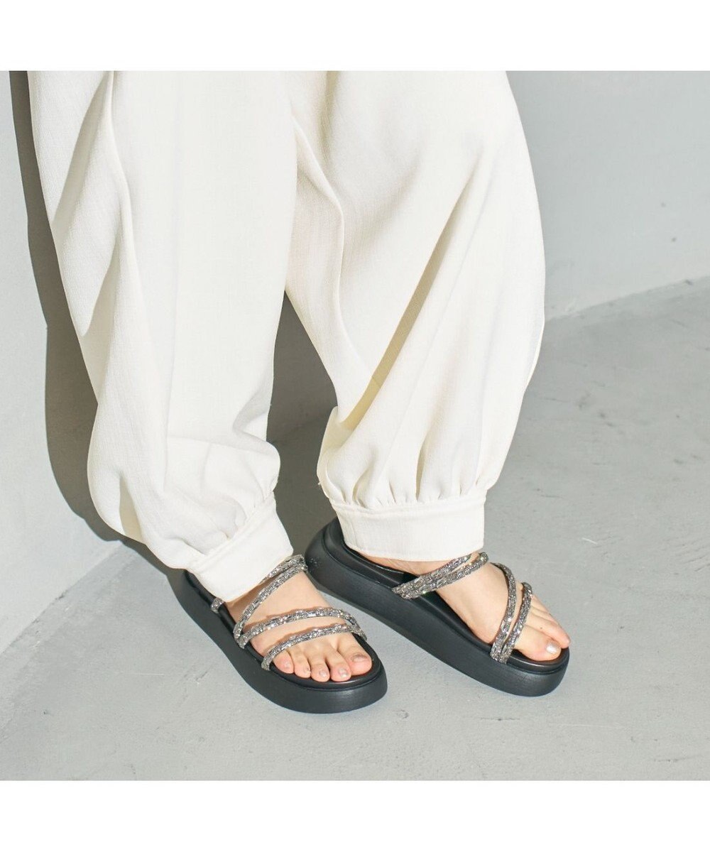 MODE ET JACOMO <carino>厚底ビジューサンダル 