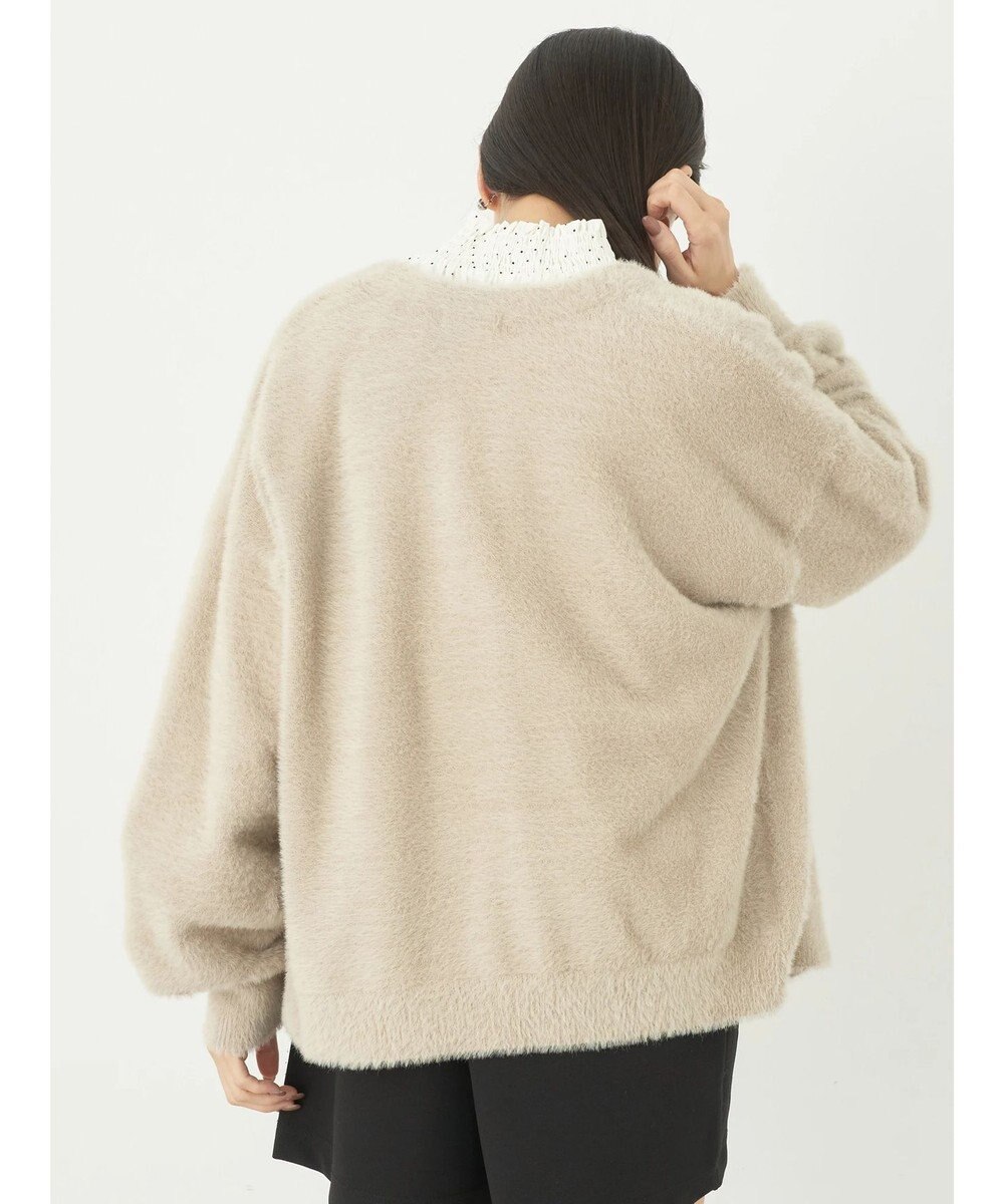 earth music&ecology ミニシャギーＶネックカーディガン 