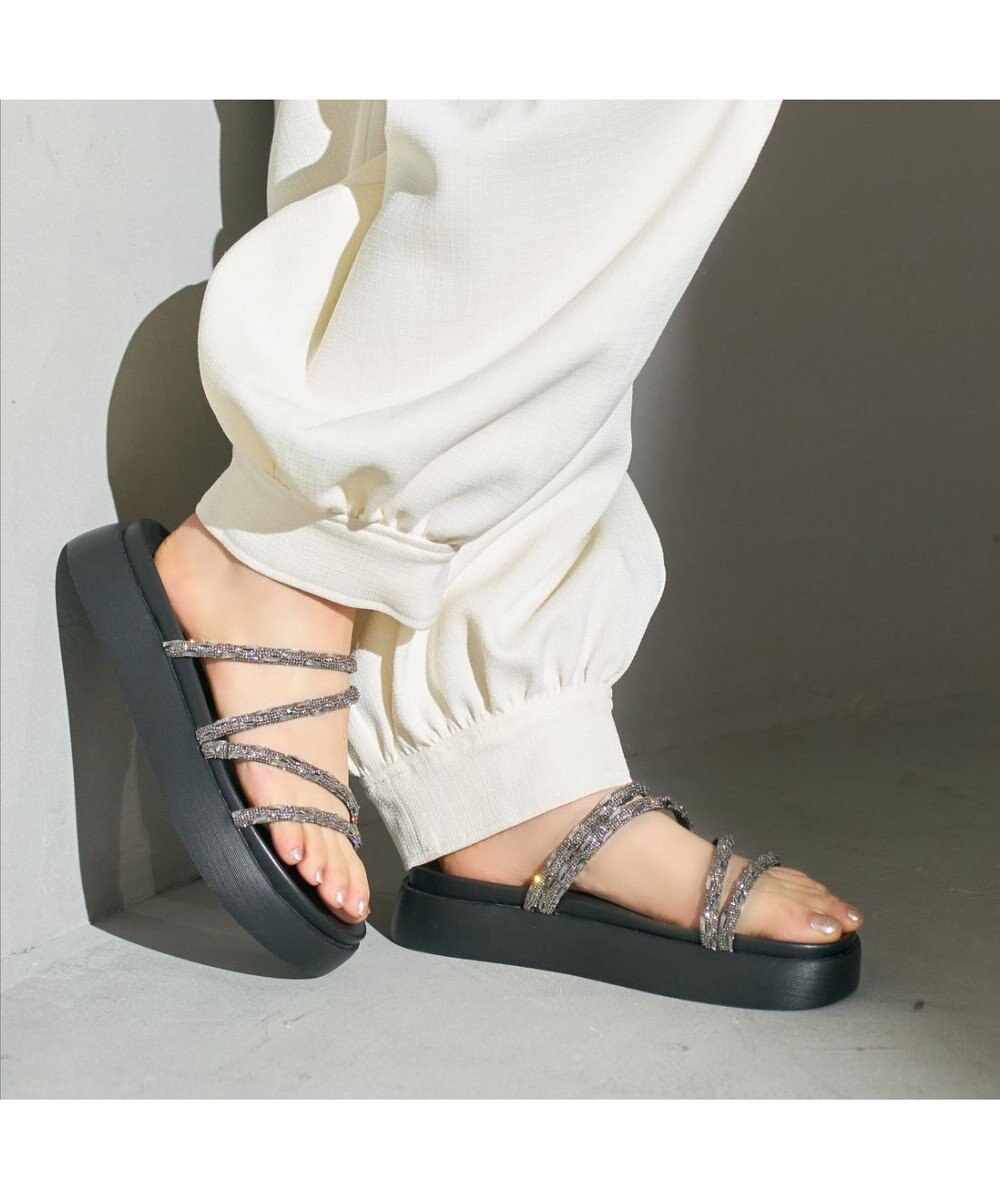 MODE ET JACOMO <carino>厚底ビジューサンダル 