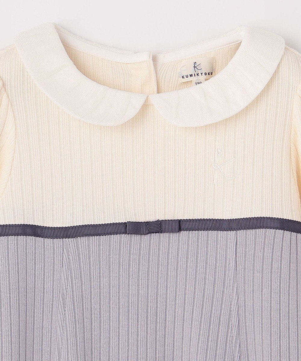 組曲 KIDS 【110-140㎝】バイカラーニットソー ワンピース 