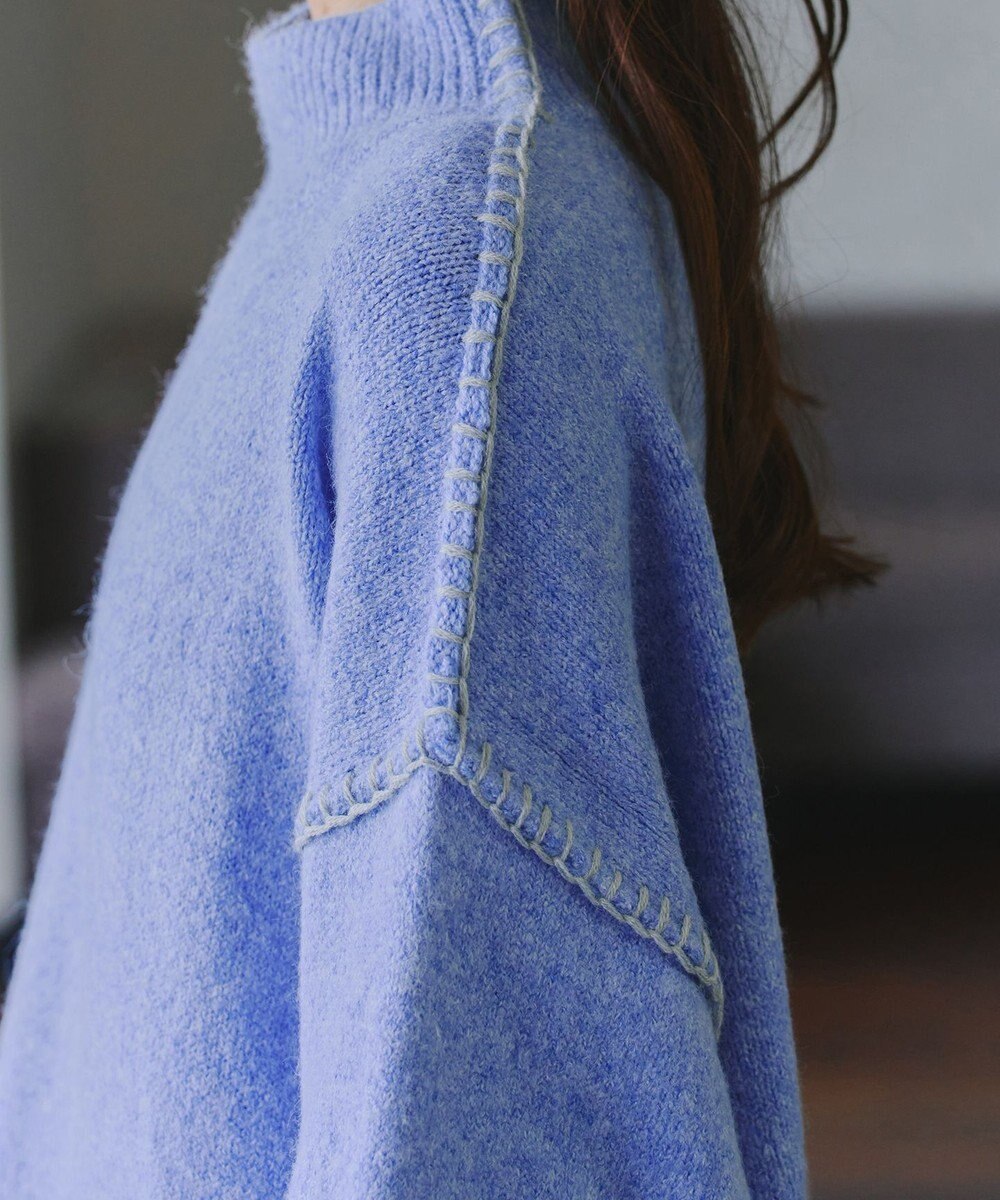 Tiaclasse 【洗える】配色ハンドステッチプルオーバー 