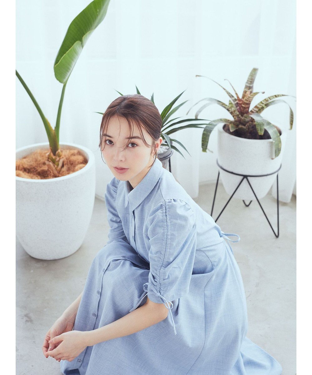 earth music&ecology 袖ドロストシャツワンピース 