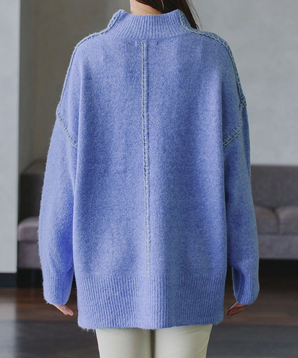 Tiaclasse 【洗える】配色ハンドステッチプルオーバー 
