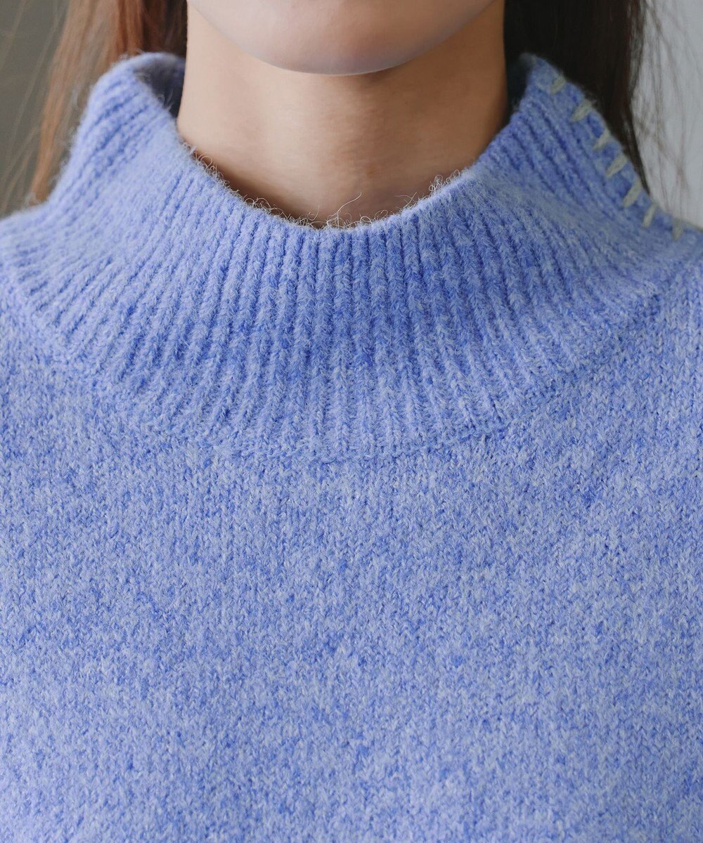 Tiaclasse 【洗える】配色ハンドステッチプルオーバー 