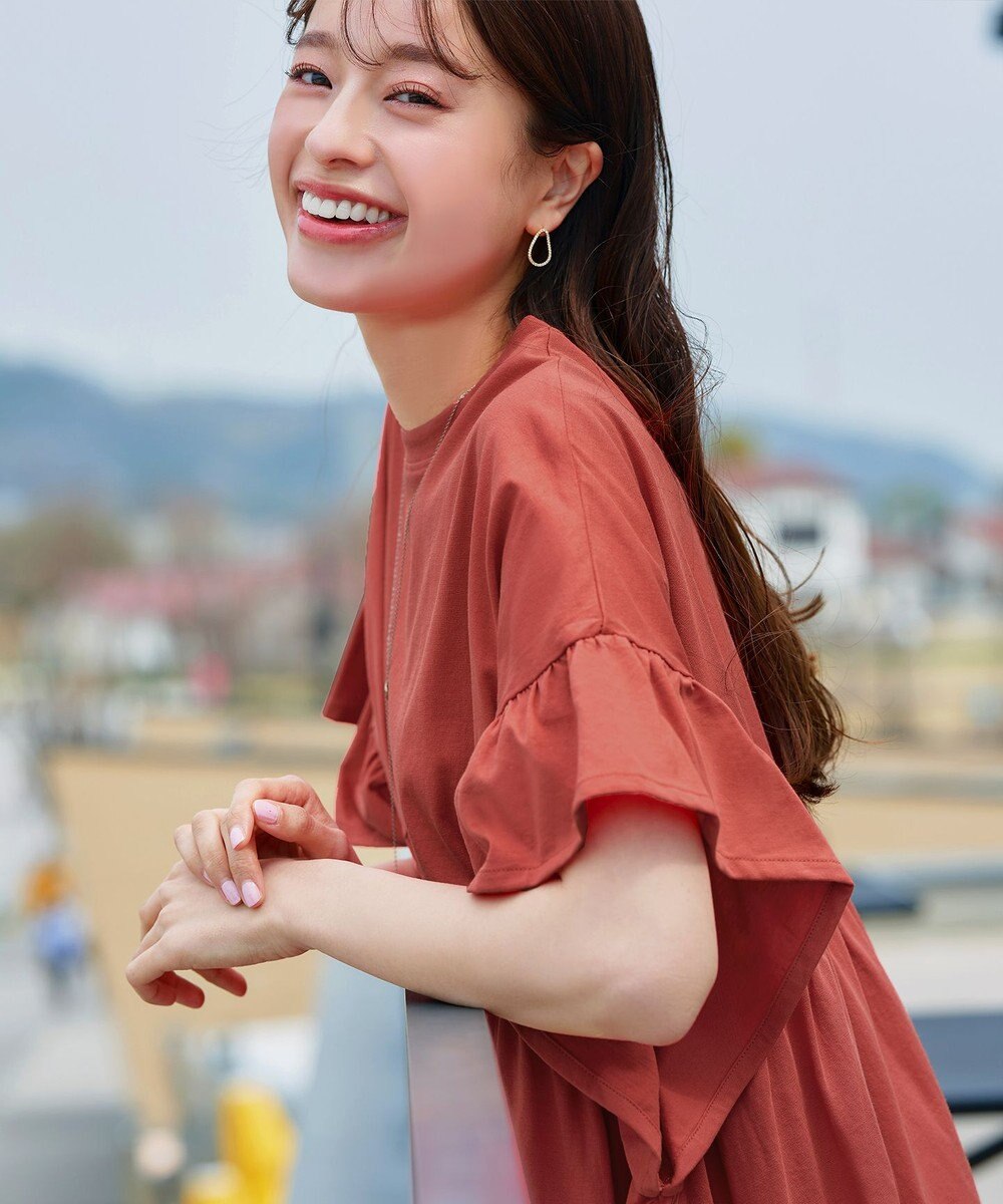 Tiaclasse 【洗える】ギャザー切り替えフレアプルオーバー 