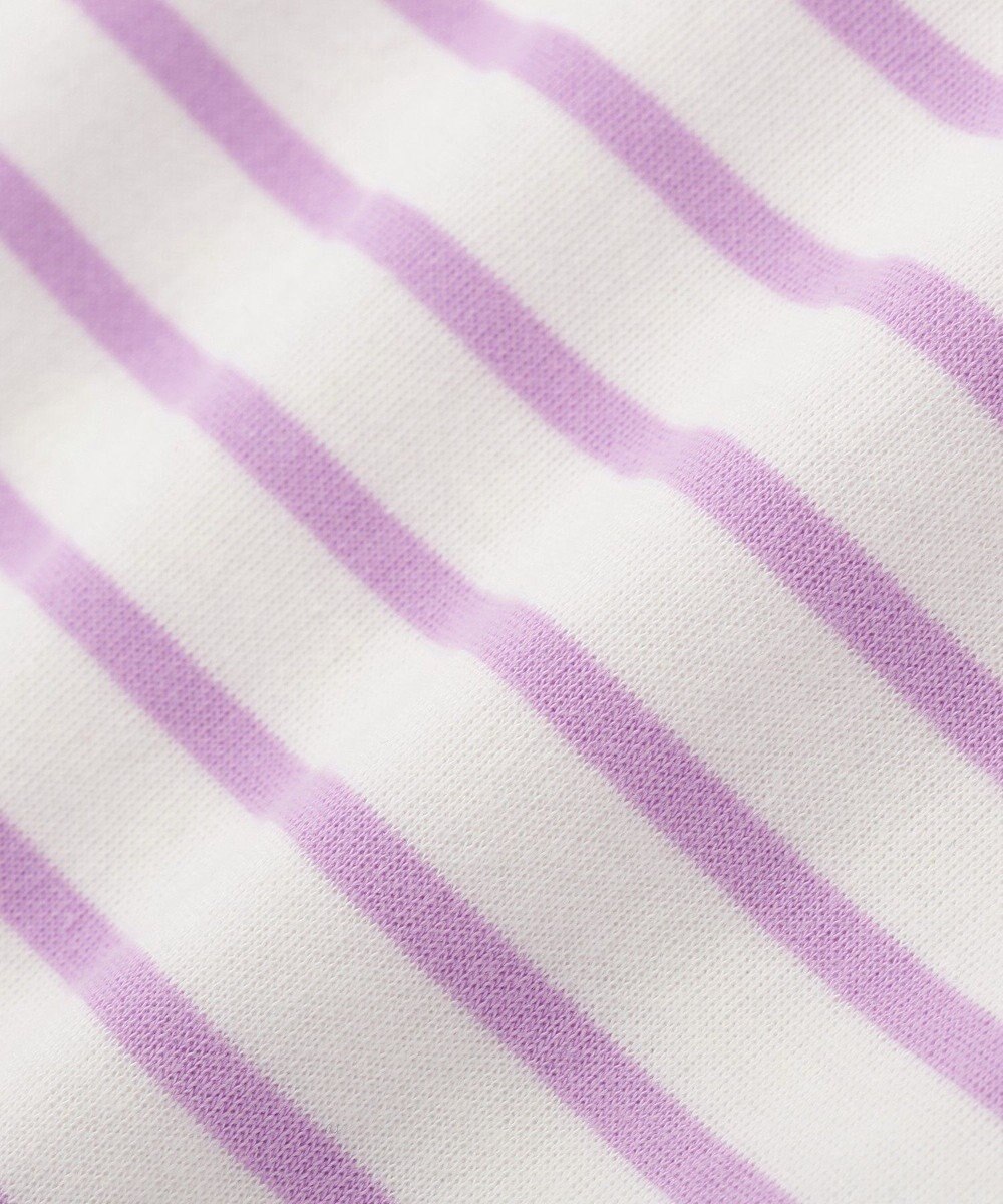 earth music&ecology バイカラースクエアネックボーダープルオーバー 