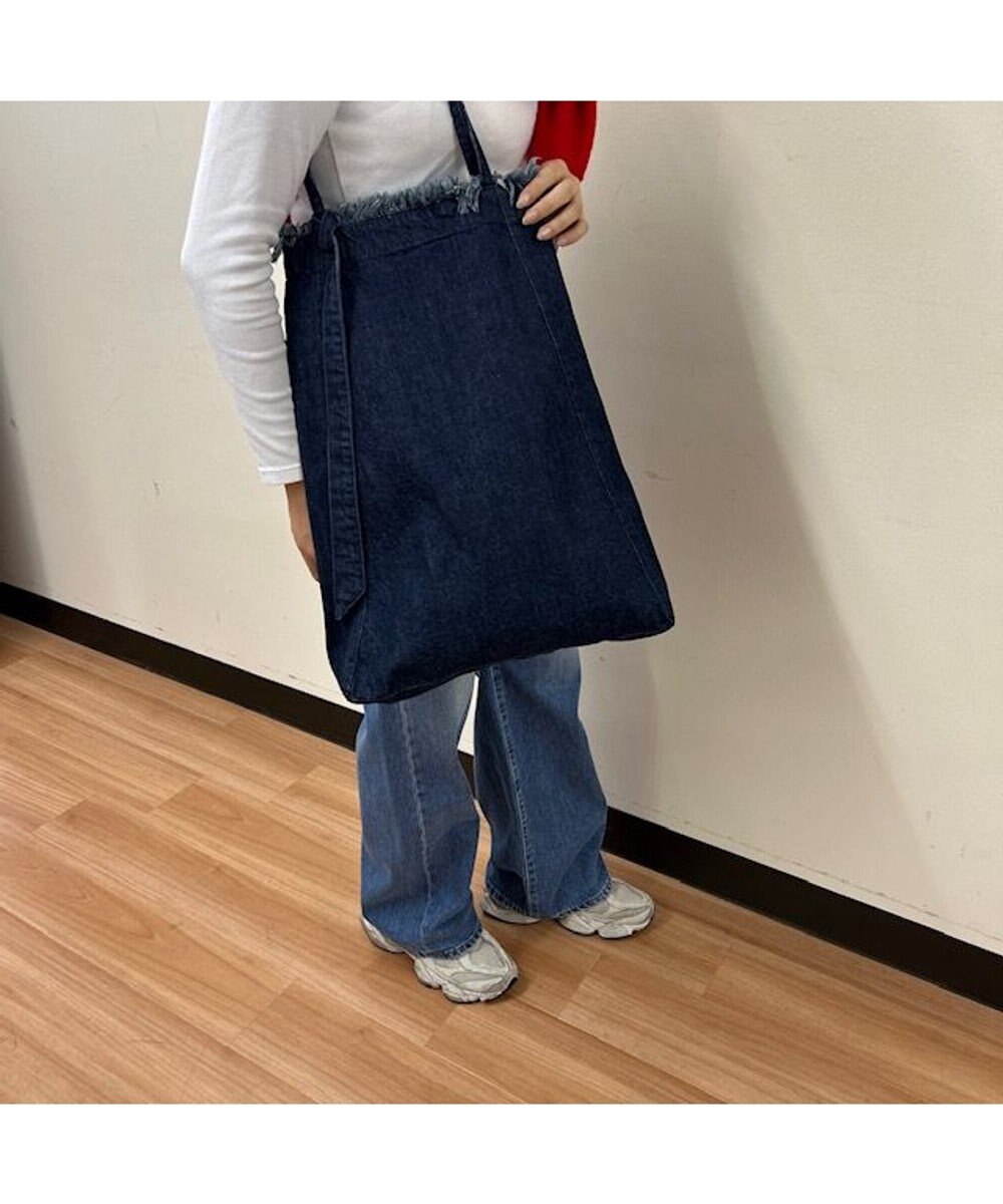 woadblue 【157】DENIM TIE TOTE デニムトートバッグ ダークブルー 
