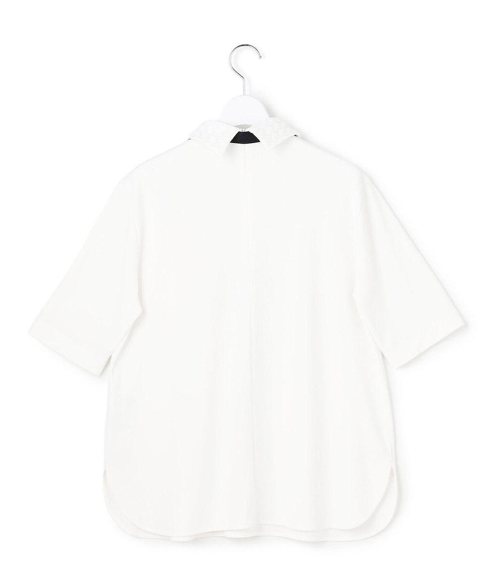 ICB 【先行予約・WEB限定カラーあり】マラボーテライトジョーゼット 半袖ボウタイ付きシャツカラートップス 