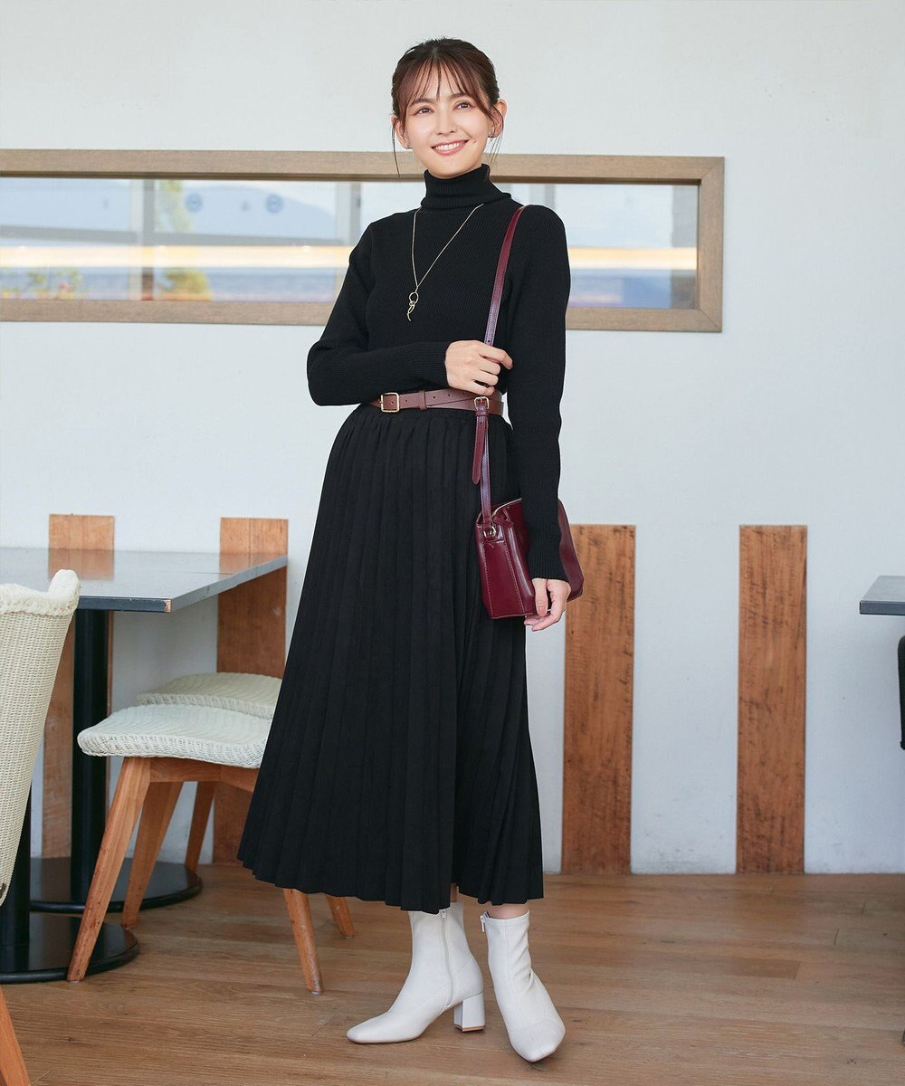 Tiaclasse L 【新色追加・洗える】リブタートルニット 