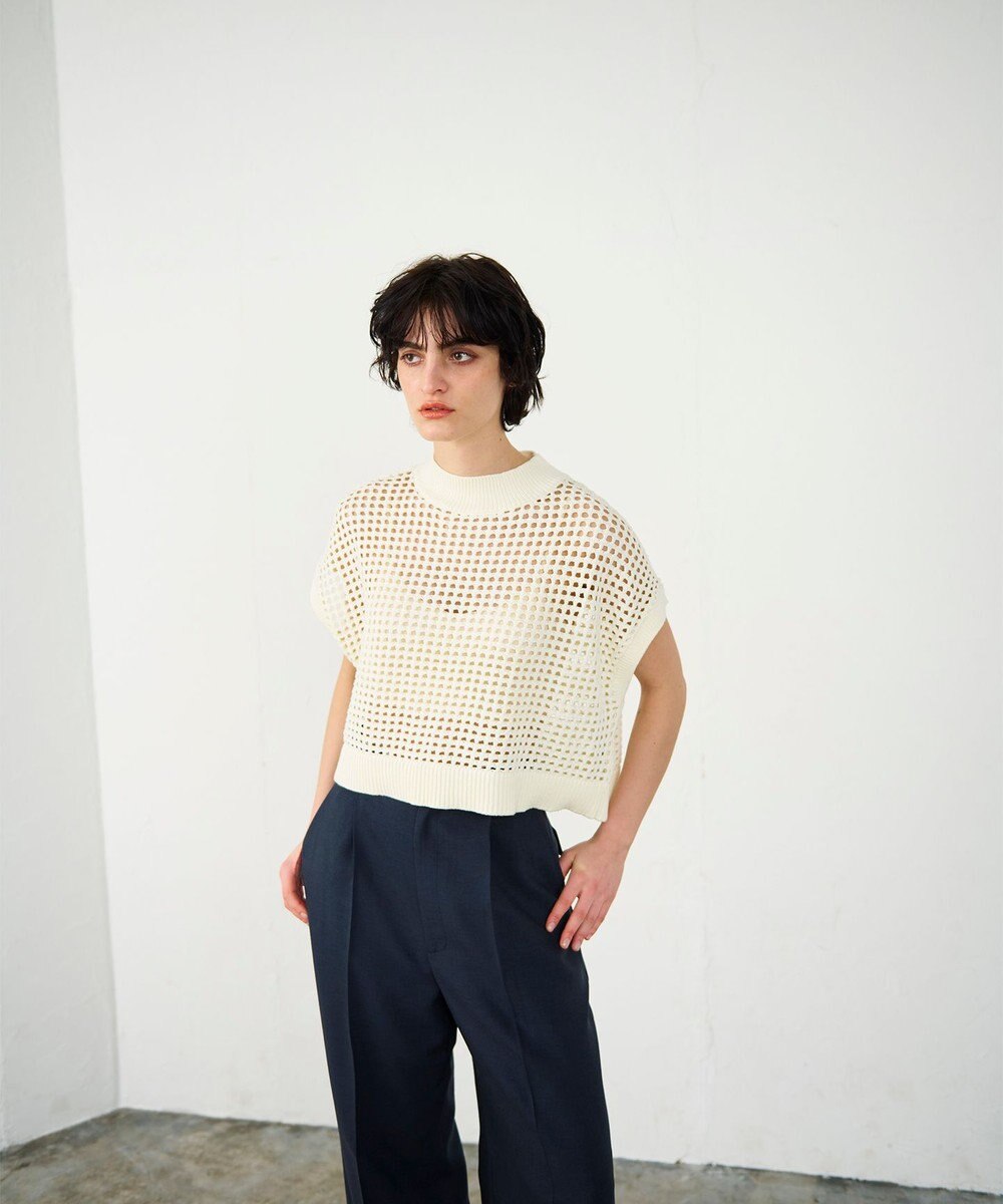 GRACE CONTINENTAL メッシュルーズニットトップ 