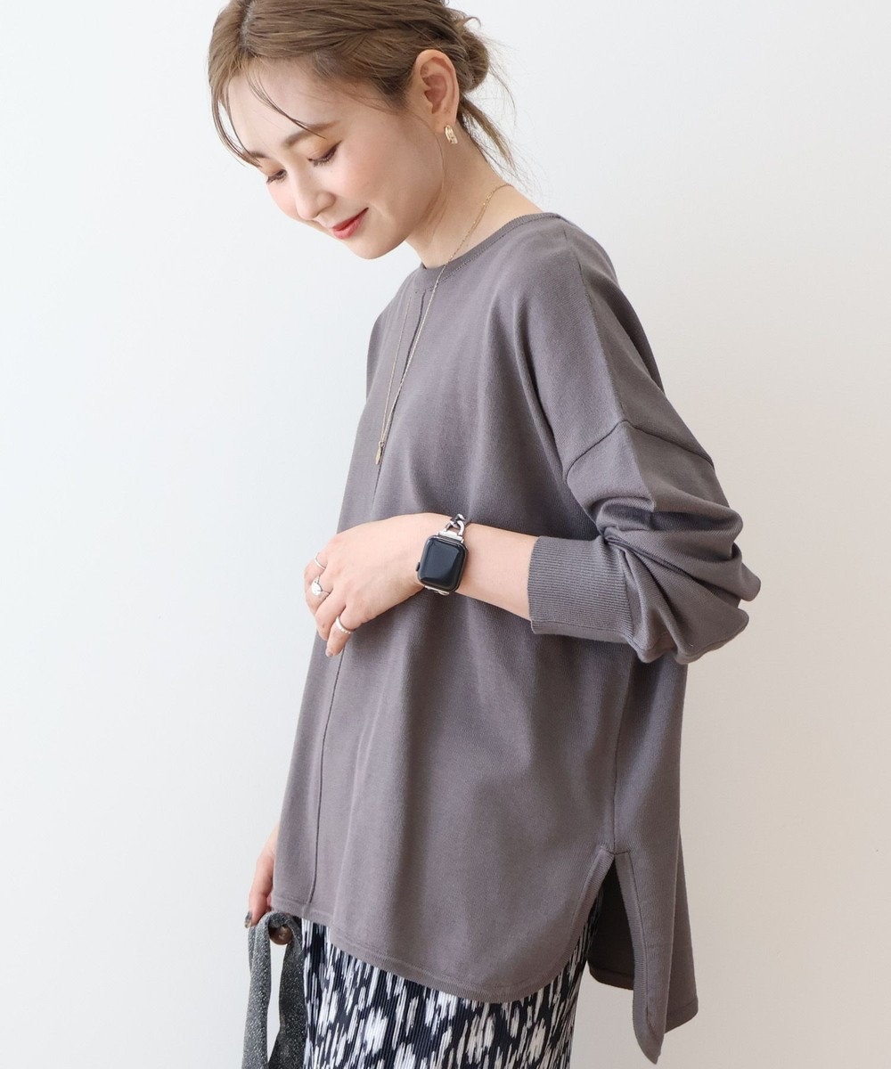 AMERICAN HOLIC センターシームラウンドニットプルオーバー Charcoal Gray