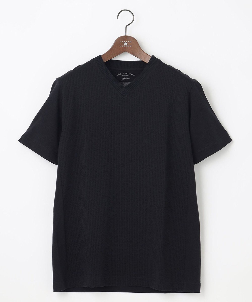 JOSEPH ABBOUD 【オーガニックコットン使用】JOE COTTONサッカーVネック Tシャツ 