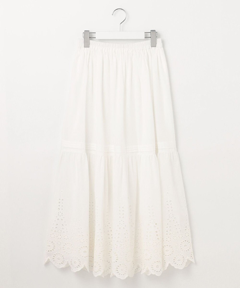 Feroux 【洗える】刺繍ティアード スカート 
