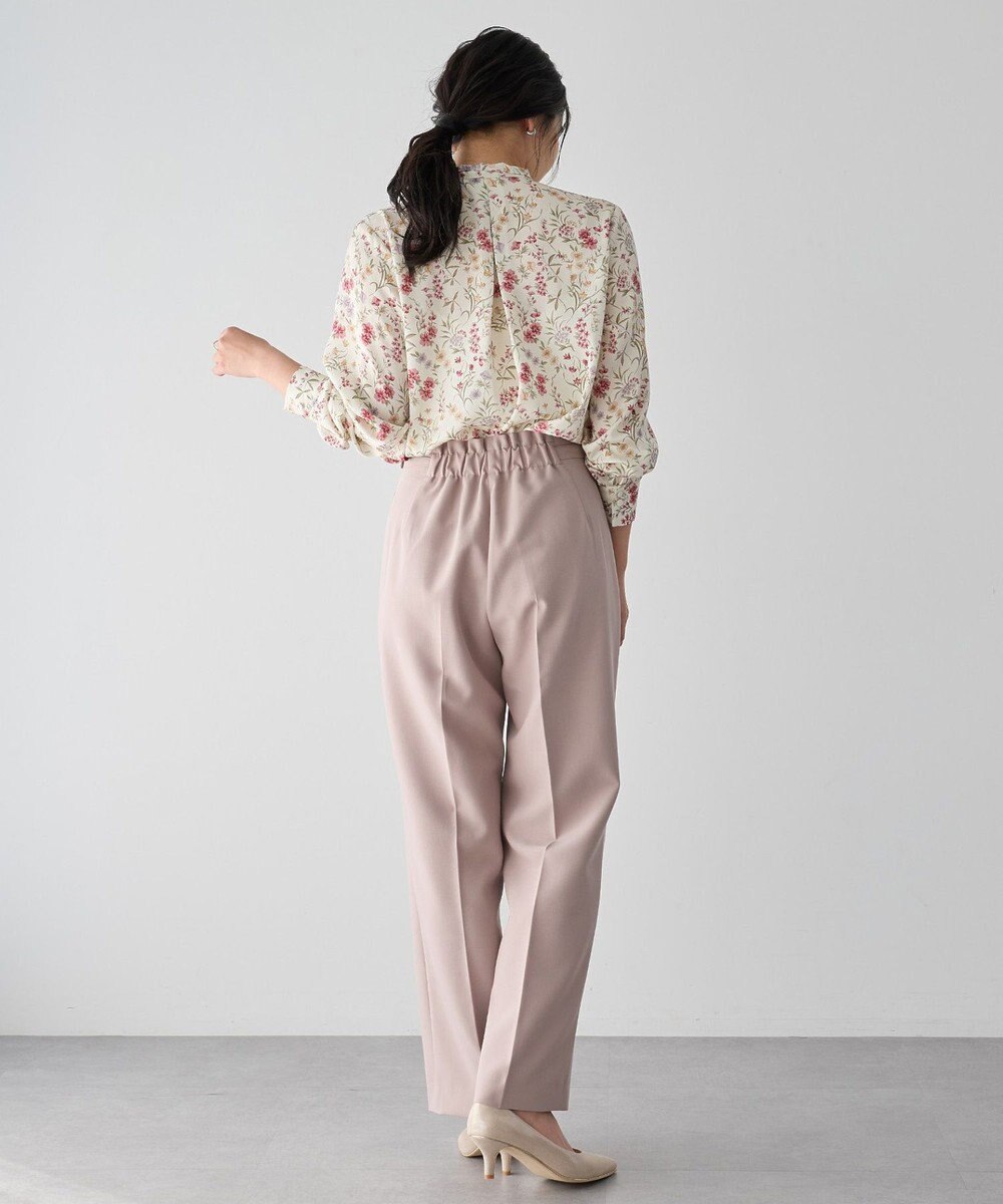 YECCA VECCA ボタニカルフラワー柄ボウタイブラウス 