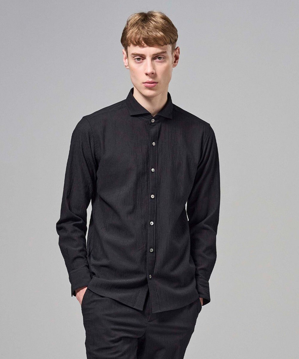 JOSEPH HOMME 【新モデル】トリコサッカーストレッチ 　ホリゾンタルカラーシャツ 