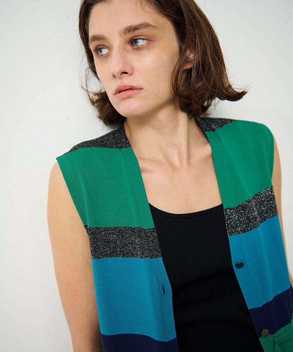 GRACE CONTINENTAL ニットマルチボーダージレ 