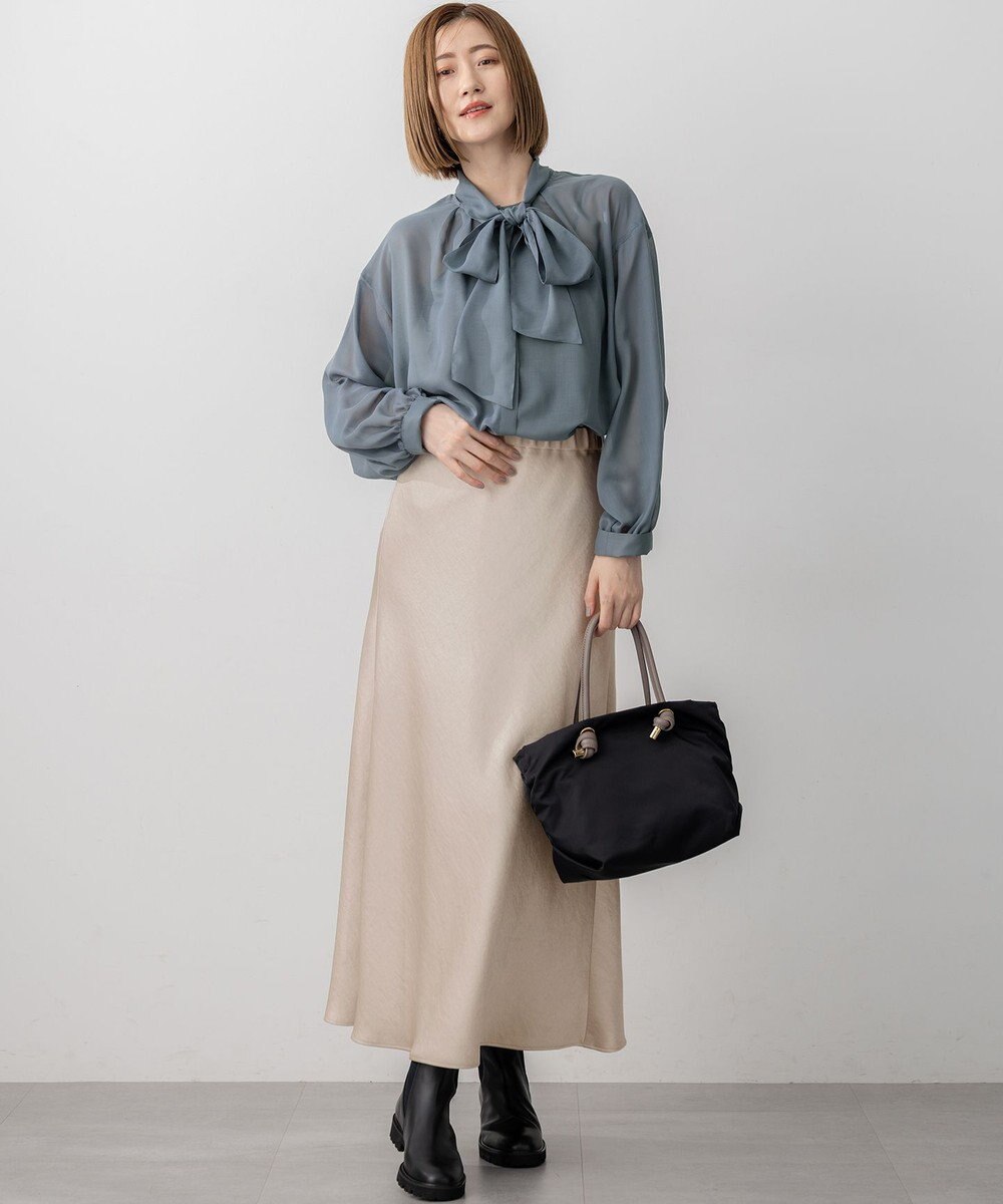 23区 S 【見上愛さん着用/洗える】シアービエラ ボウタイ ブラウス 