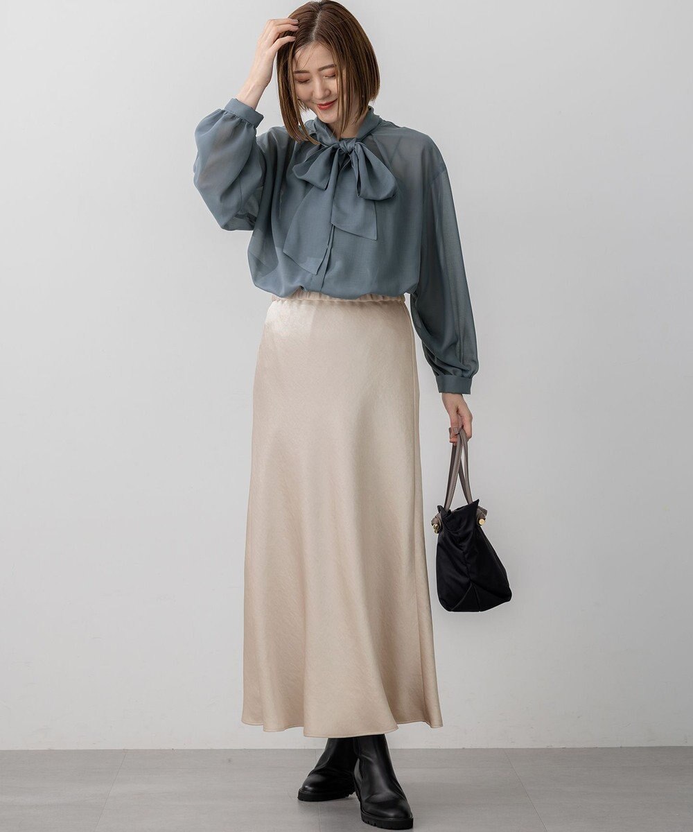 23区 S 【見上愛さん着用/洗える】シアービエラ ボウタイ ブラウス 