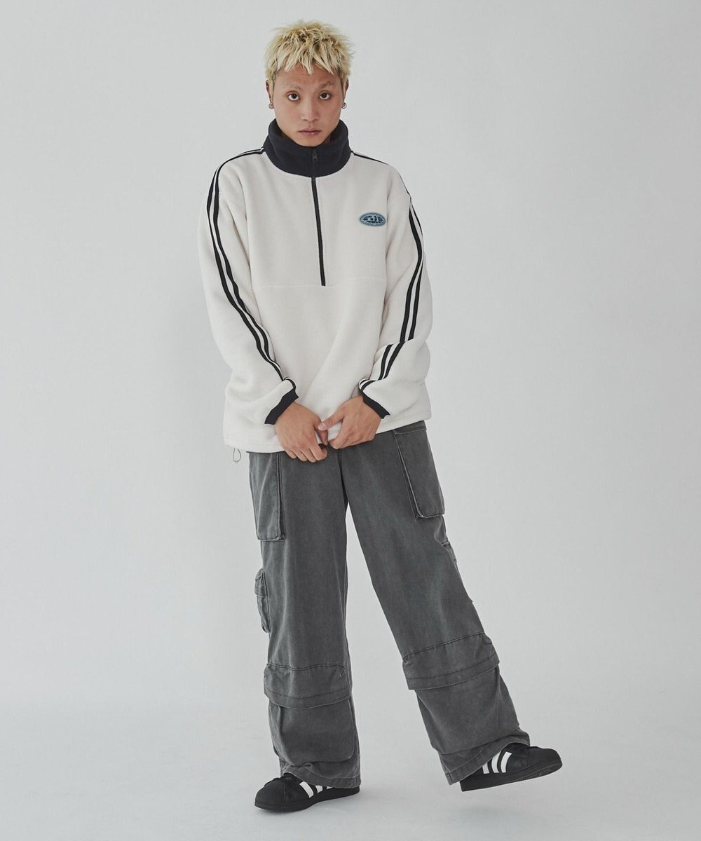 WEGO フリース　ワンポイントハーフZIPプルオーバー 