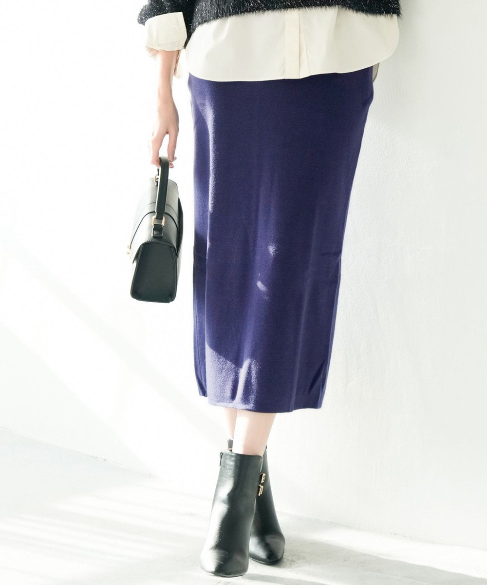 ANY SIS 【洗える・セットアップ可】アンチピリング総針ニット スカート 