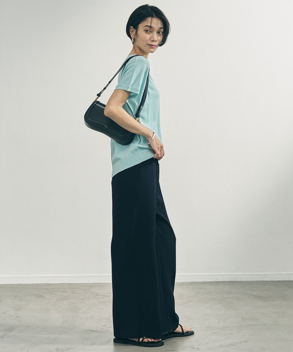 UNFILO 【ウエストゴム/セレモニー】ドライダブルクロス イージー ワイドパンツ 