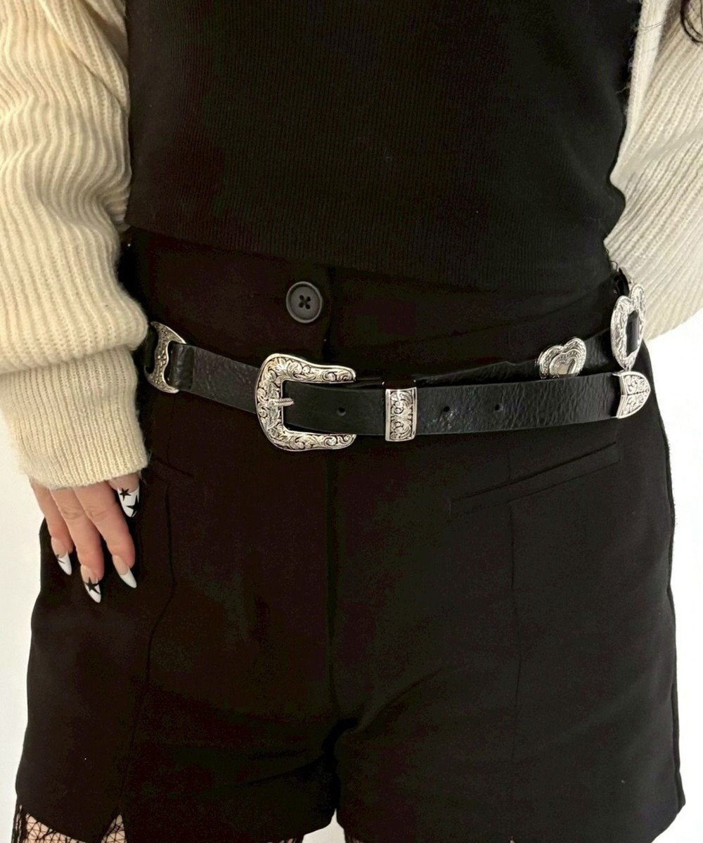 WEGO Lハートコンチョデザインベルト 