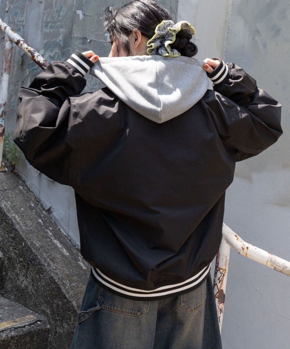 WEGO 【ユニセックス着用ITEM】2WAYフードワッペンスタジャン 