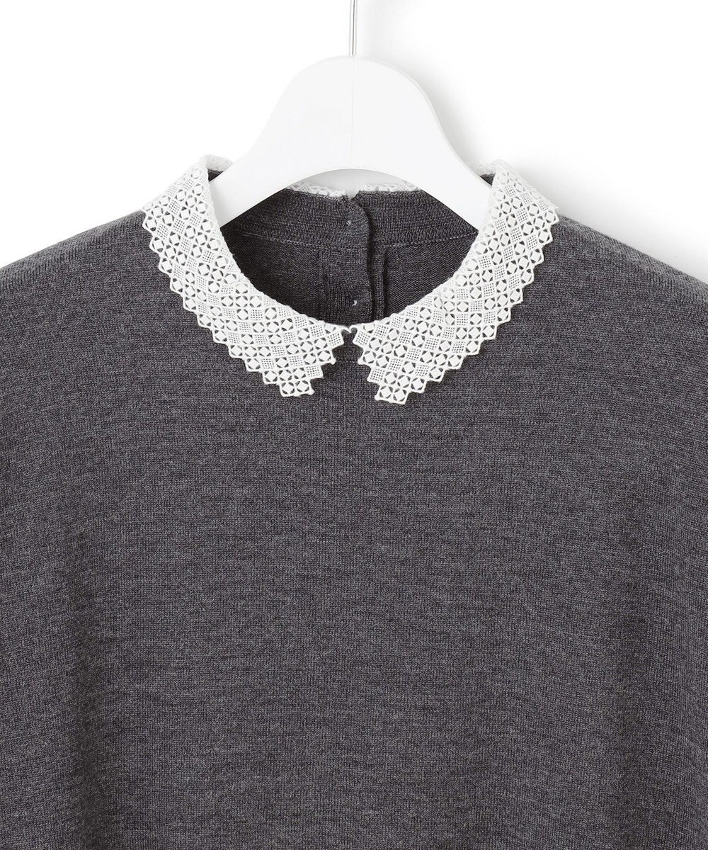 23区 【CLASSY.掲載/洗える】エンブロイダリー ジオメトリックレースコンビ ニット 