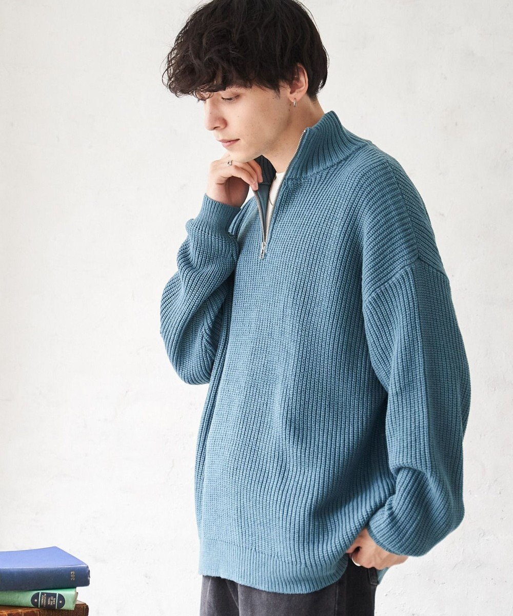 WEGO オーバーフィットハーフジッププルオーバー 