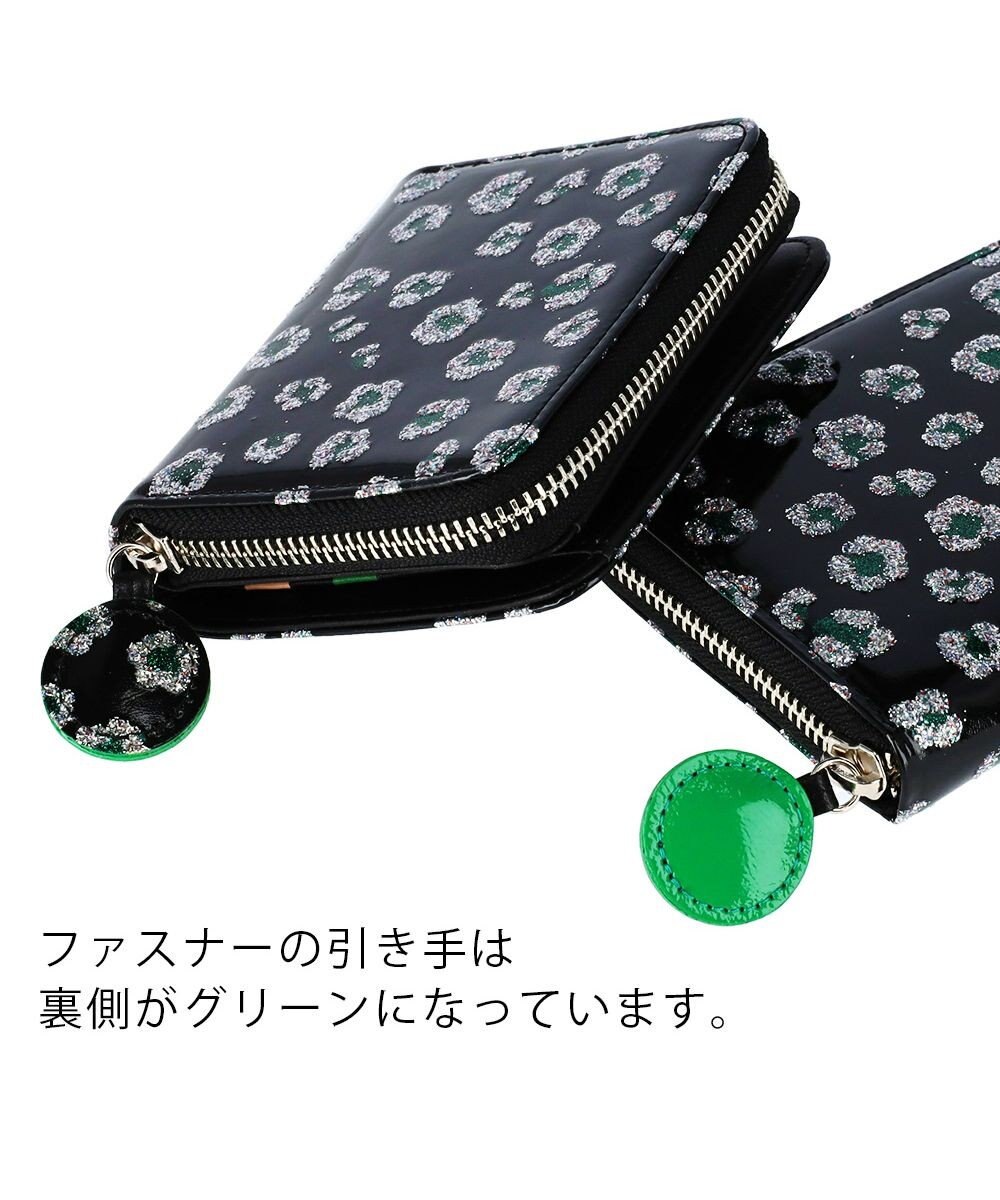 tsumori chisato CARRY グリッターフラワー ラウンドファスナー 2つ折り財布 