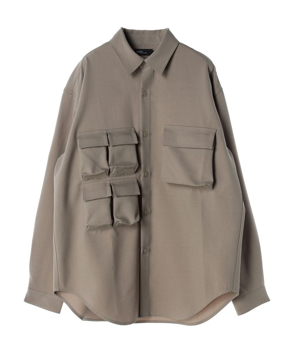 CRAFT STANDARD BOUTIQUE ポリエステルツイルポケッタブルシャツ 