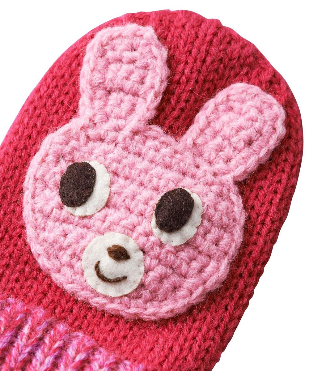 MIKI HOUSE HOT BISCUITS 【1-5歳】 編みモチーフ付き ミトン（手袋） 