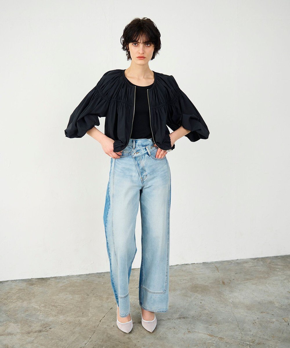 GRACE CONTINENTAL ギャザータフタブルゾン 