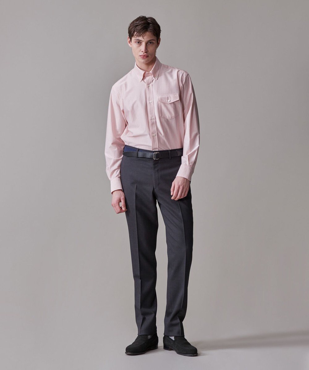 J.PRESS MEN 【Peppin Merino Comfort】【ウォッシャブル可 / 折り目加工】バーズアイ スラックス / ノータック 