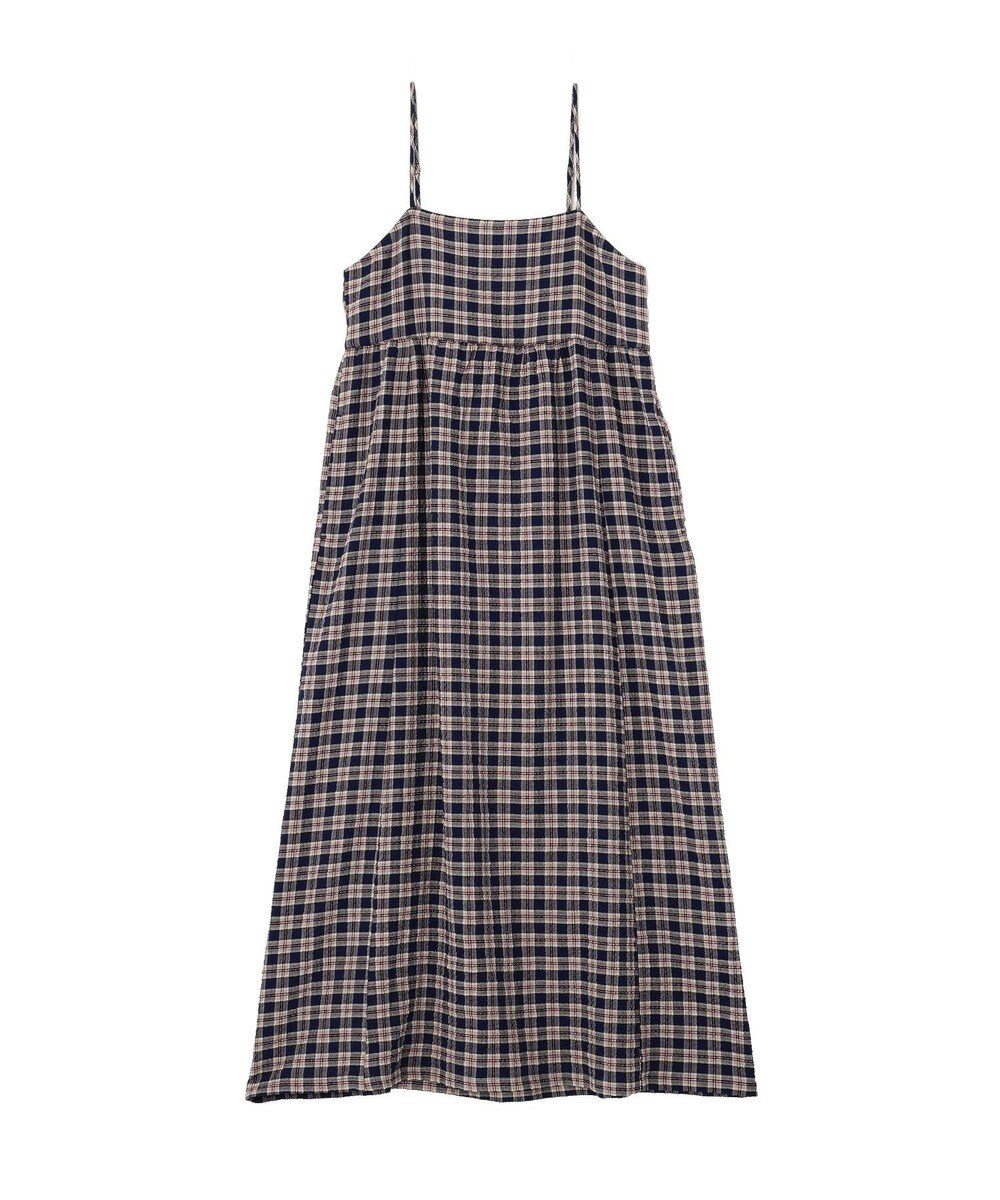 earth music&ecology シャーリングラメチェックキャミワンピース 