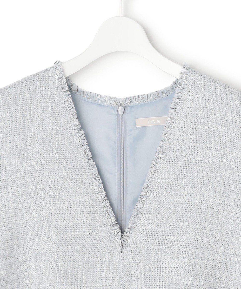 ICB ライトスラブツイード Vネックジレ 