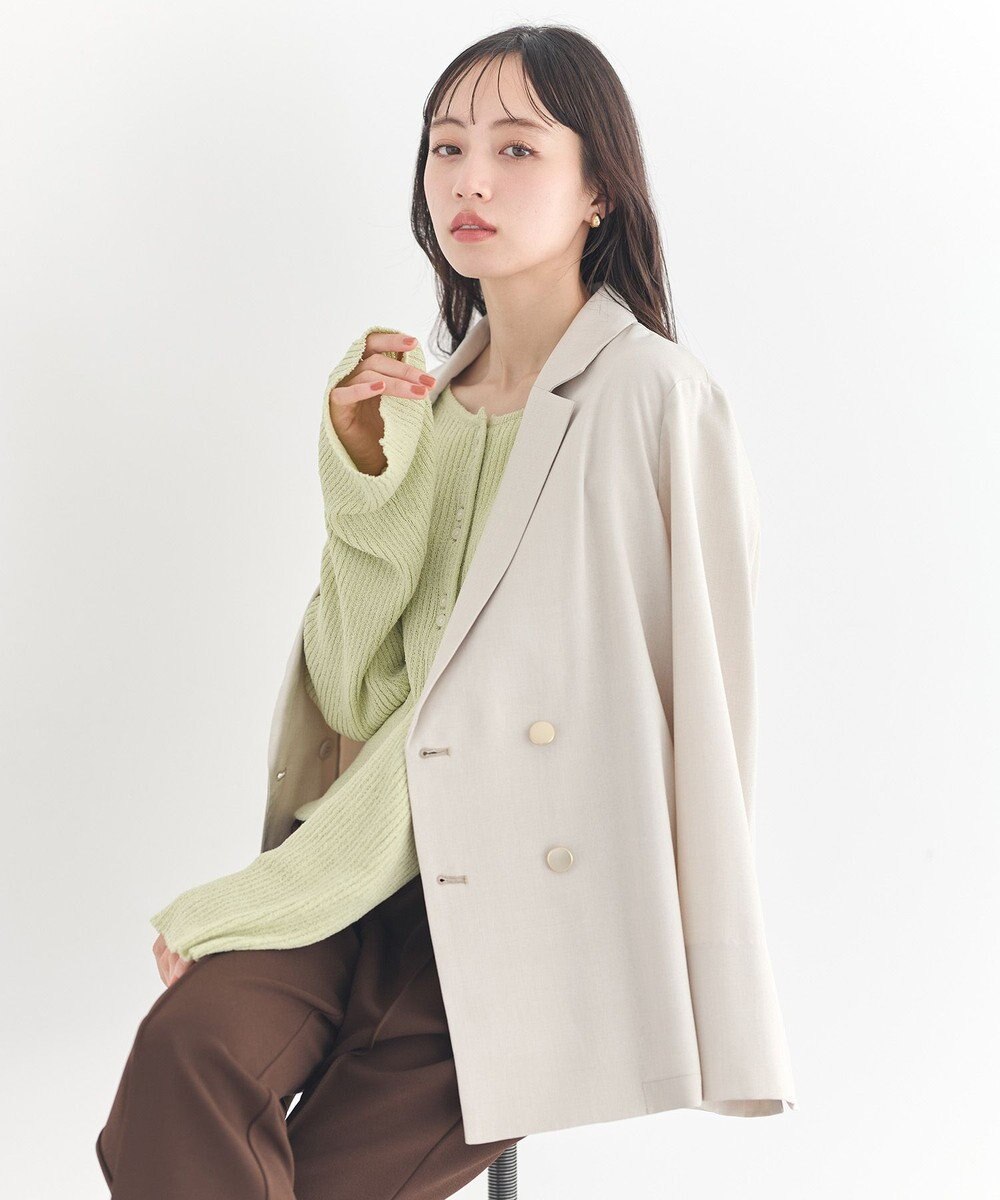 earth music&ecology 【予約】リブクロップドカーディガン 