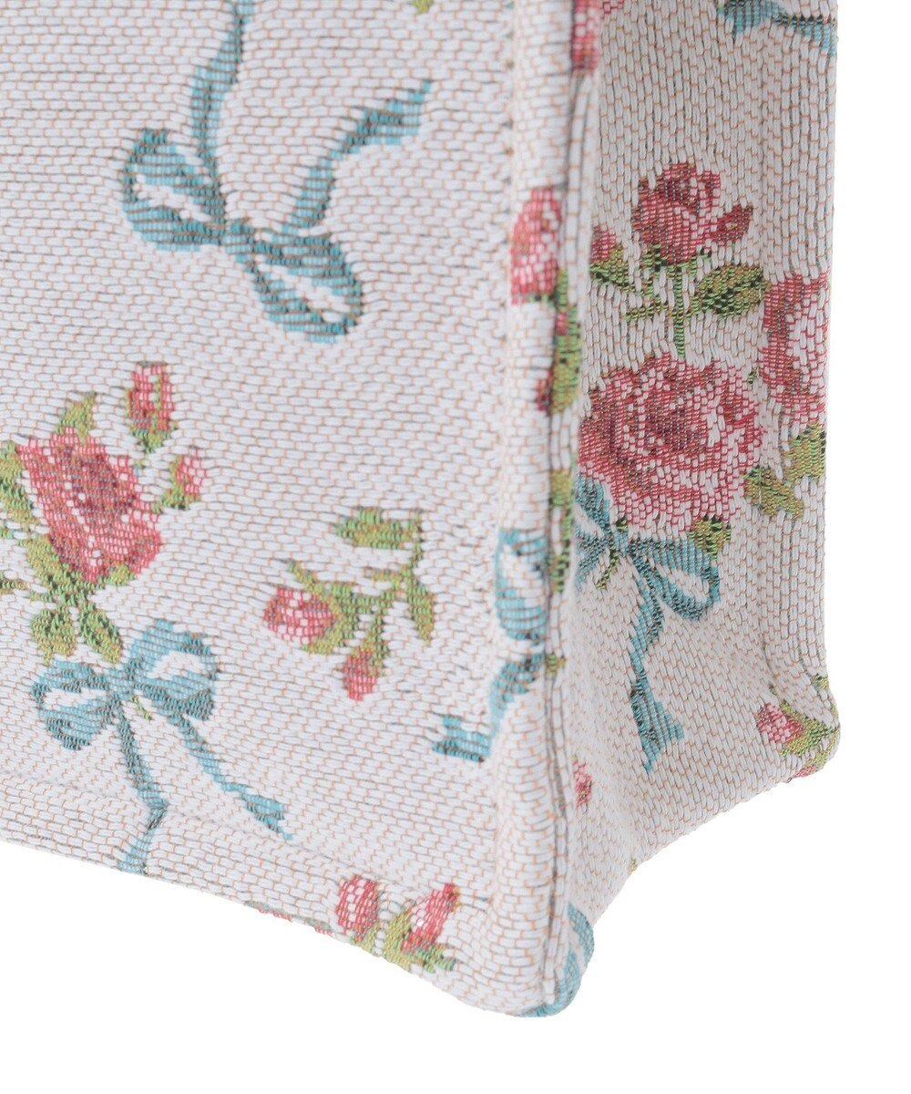 Maison de FLEUR ローズリボン柄ゴブランスクエアトートSバッグ 