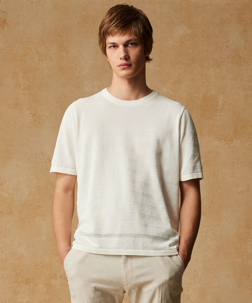 JOSEPH ABBOUD 【エコ素材/軽量/通気性/速乾性】ペーパーヤーンニット Ｔシャツ 