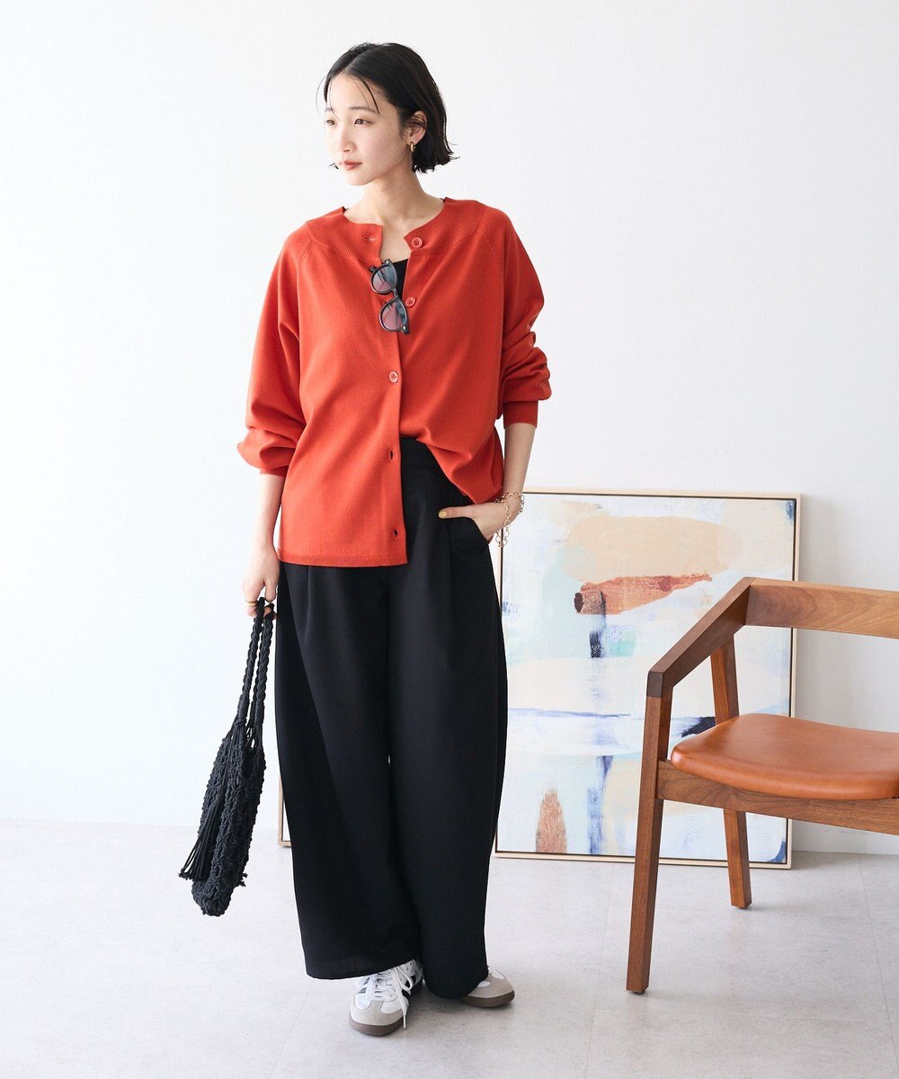 CRAFT STANDARD BOUTIQUE 洗える/UVカット/毛玉軽減 ファンクショナルニットカーディガン 